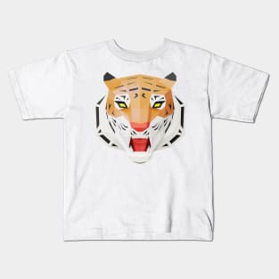 Low poly Tiger Head in full face (art2) Kids T-Shirt